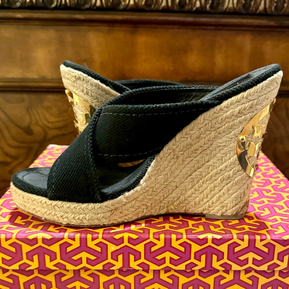 TORY BURCH Kristen canvas wedge espadrille